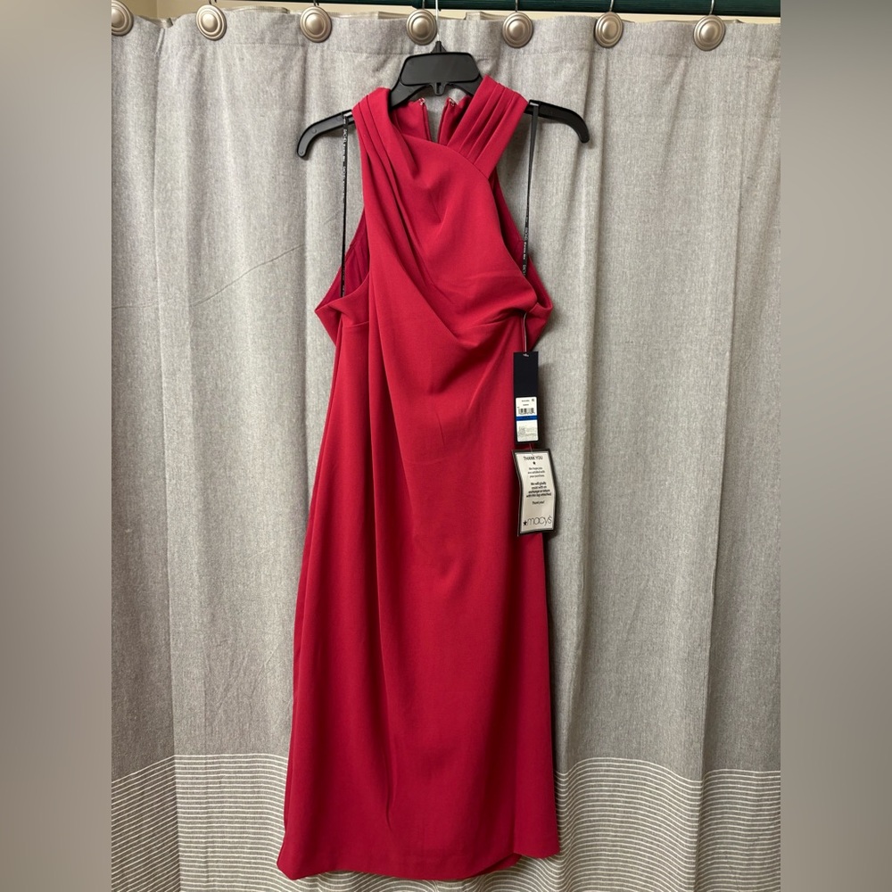 Elegant Rachel Roy Sangria color Halter Dress NWT Size XL